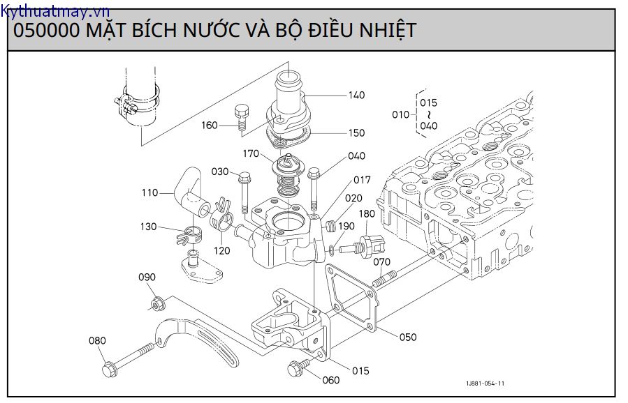 Mặt bích nước và bộ điều nhiệt